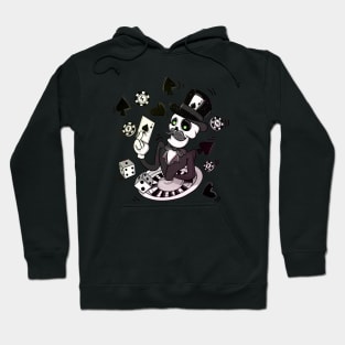 Skeleton Casino Blackjack Dealing Poker Playing Skull Hoodie